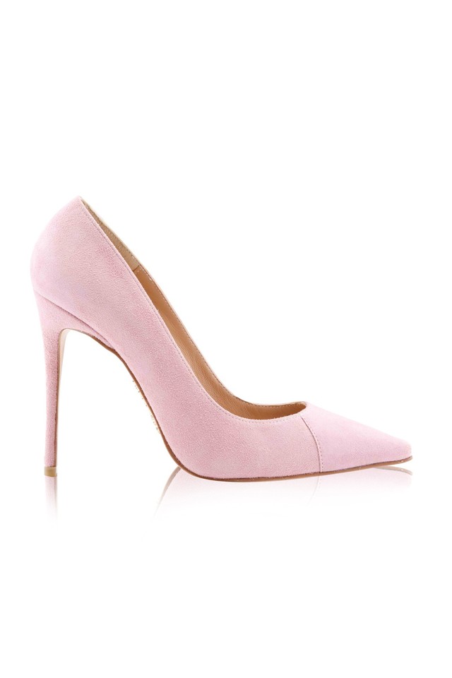 'PARIS' 5' Pink Suede Pointy Toe Heels